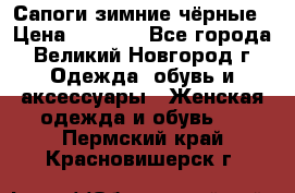 Сапоги зимние чёрные › Цена ­ 3 000 - Все города, Великий Новгород г. Одежда, обувь и аксессуары » Женская одежда и обувь   . Пермский край,Красновишерск г.